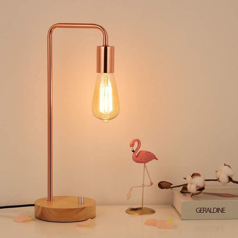 Santamaria Wood Arched Lamp, Rose Gold