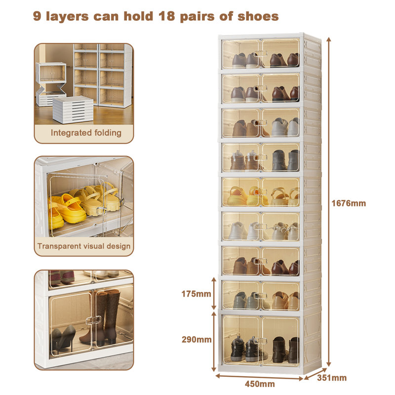 18 Pair Stackable Shoe Storage Box