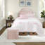 Ensemble de literie rose pour lit simple/simple XL, ensemble de chambre à coucher 4 pièces en microfibre avec nœud floral