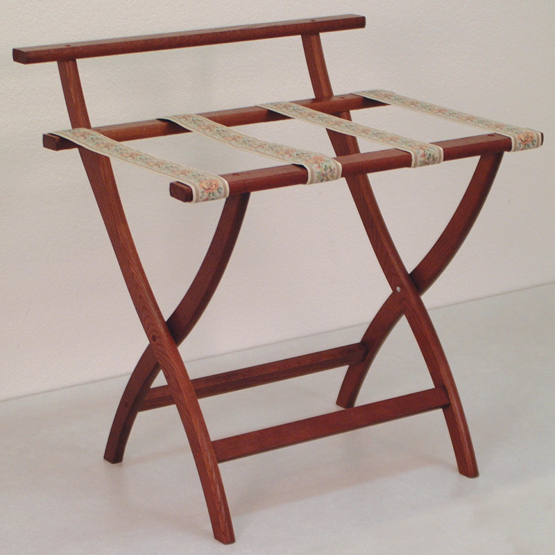 Porte-bagage en bois, Acajou, gris