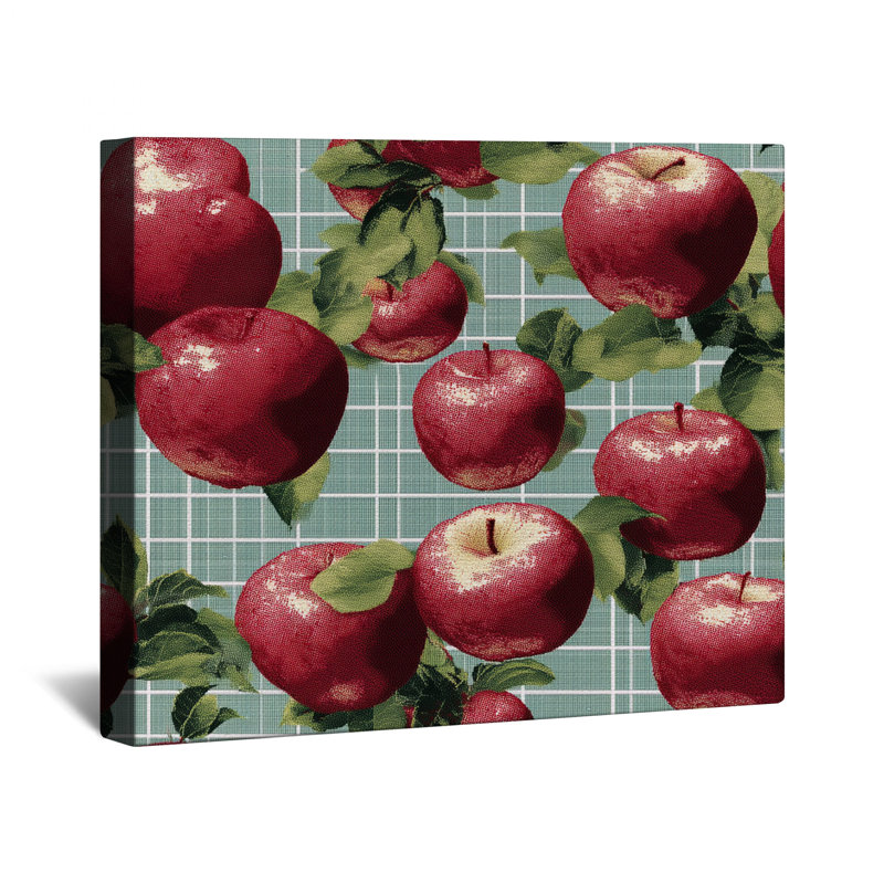 Décoration murale toile rouge pommes rouges, 16 x 20 inches