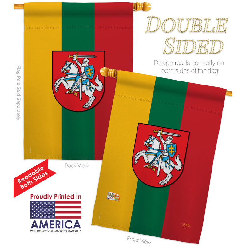 Drapeau de maison de recto-verso en polyester 3 pi 3 po x 2 pi 3 po Lituanie