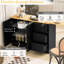 Buffet en bois avec table extensible de 47 pouces, peu encombrant et rangement flexible pour le salon, la cuisine, les tiroirs silencieux, les petits espaces au design multifonctionnel, les glissières en métal silencieuses équipées