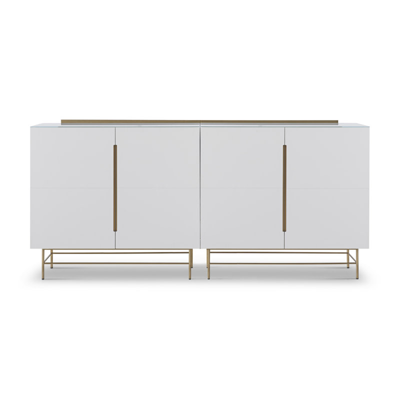 Nicholls 220cm Sideboard, White/Gold