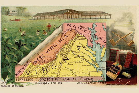 Virginia-impression d’art graphique, H 24 po x l 36 po x P 1,5 po