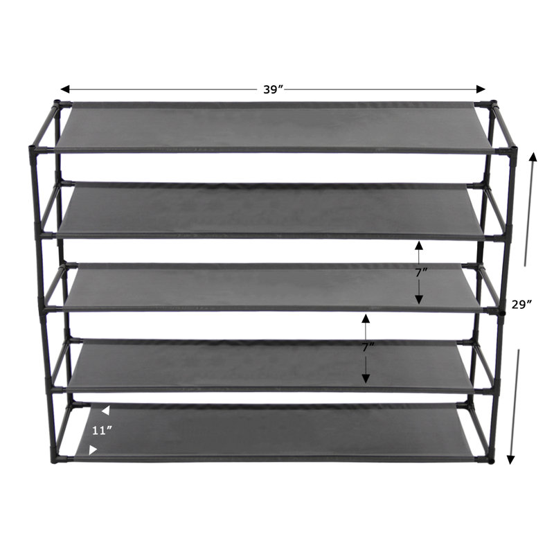 Simple Assembly 5 Tiers 25 Pair Stackable Shoe Rack