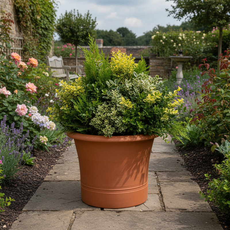 Flared Planter, Orange, 34" H x 36" W x 36" D