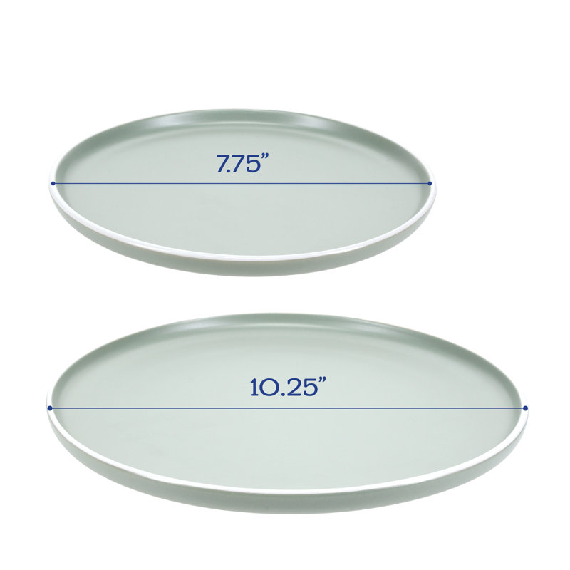 Sage and White Ceramic 16-Piece Dinnerware Set for Four