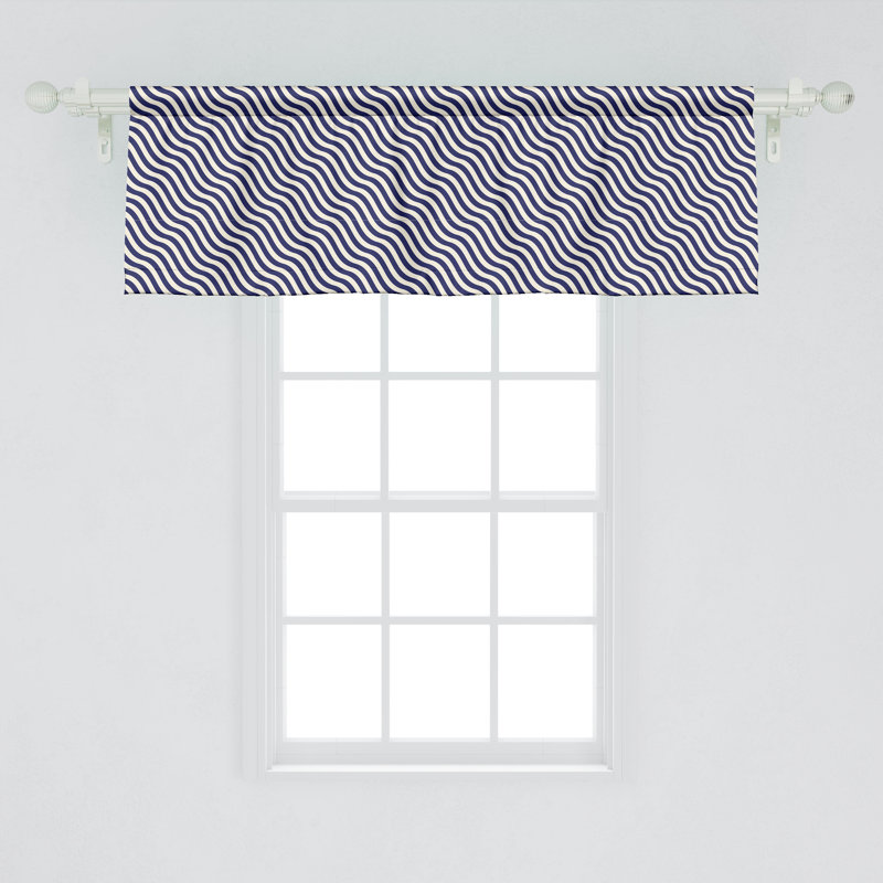 Cantonnière Ambesonne bleu marine - bleu foncé et blanc, L 54 po x L 18 po
