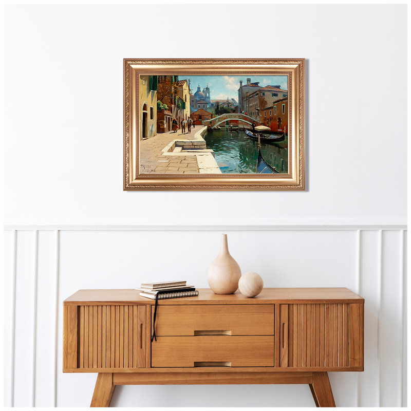 «Canal in Venice» par Peder Mork Monsted, impression sur toile, estampe numérique, art mural pour la décoration intérieure