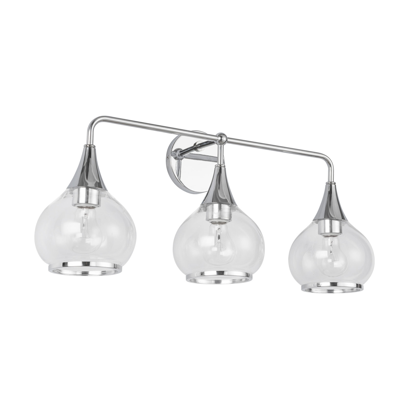 Marsi Vanity Light, Chrome, Clear Glass, 3