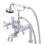 Robinet de baignoire sur pattes à fixation sur plateau à deux poignées avec douche à main Stonington