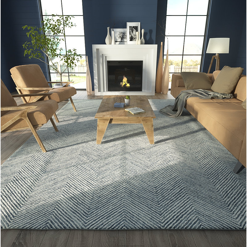 Wheaton Wool Chevron Area Rug, Rectangle 2' x 3'