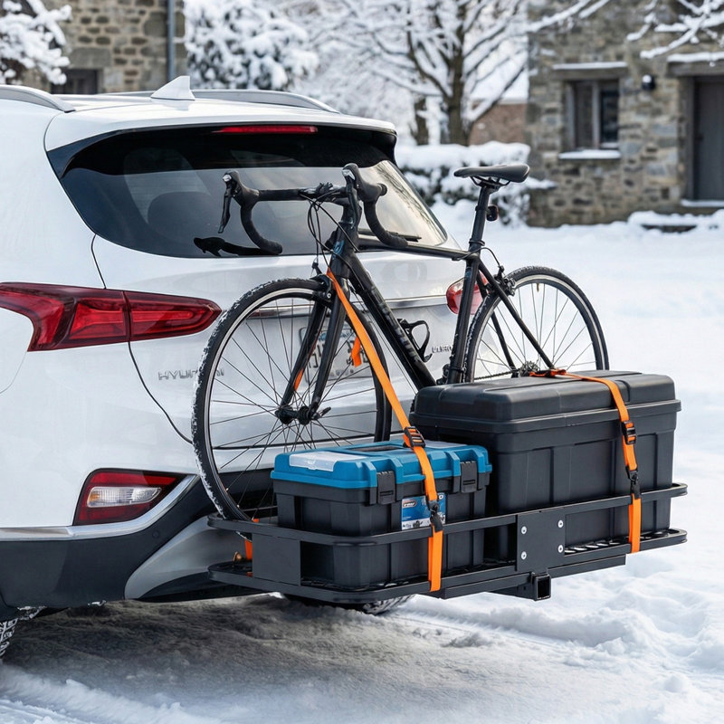 Porte-bagages avec attache pliable 60 po avec sac imperméable et stabilisateur de 16 pieds cubes (capacité de 500 lb)