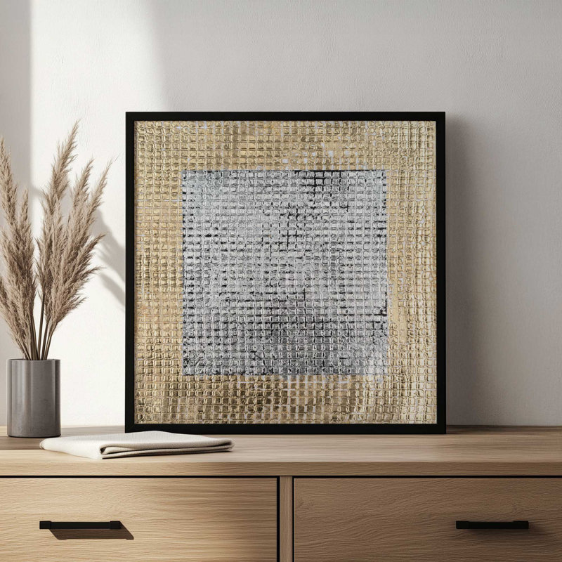 «Microgrid II» par Michael Willett, reproduction d'art, Impression sur cadre ouvert sans papier mat, Érable