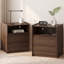 Table de chevet moderne 20 po avec station de charge, 2 tiroirs et tablette ouverte de 2-2053746489-2060091798