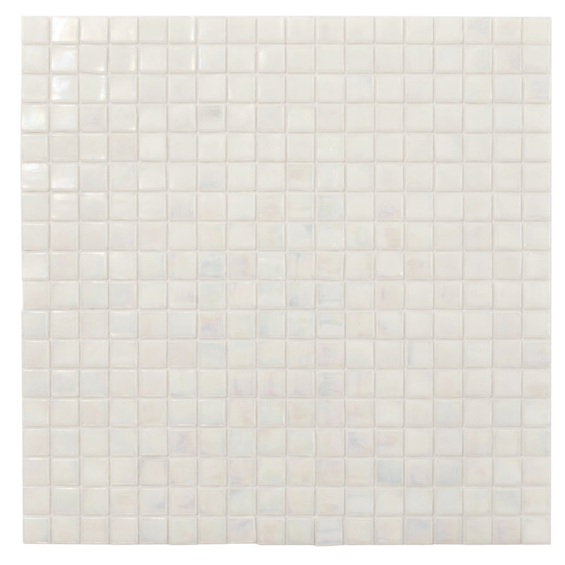 Skosh 0.6" x 0.6" Glass Grid Mosaic Wall & Floor Tile, Dark Bone White