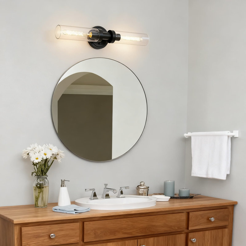 2-Light Knurled Wall Sconces With Double Glass Shades, Wall Lighting For Bathroom Vanity, Living Room, Bedroom, Hallway, And Kitchen