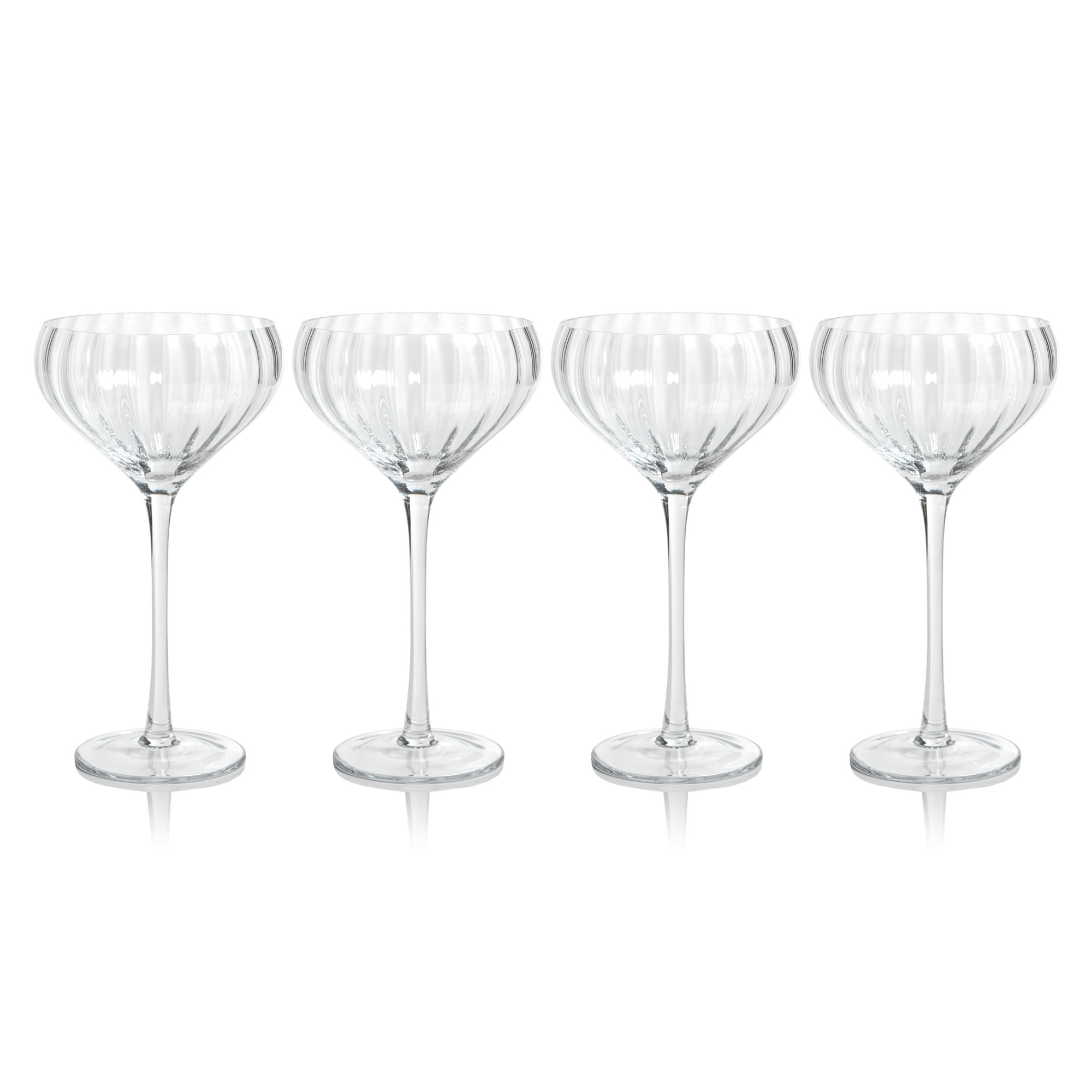 Malden Optic Cocktail Glasses, Set of 4, Clear