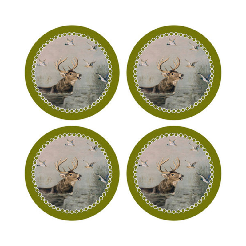 Sous-verres anglais en cuir Chartreuse, Chartreuse