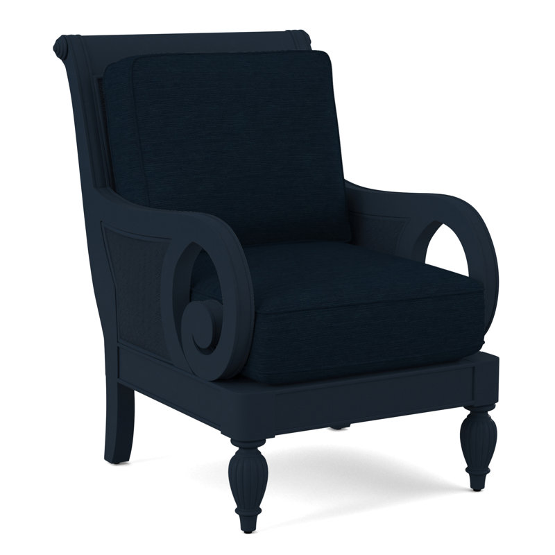 Grand View 71.12Cm Wide Armchair, Gray Sugar Performance; 0863-84, Navy Finish