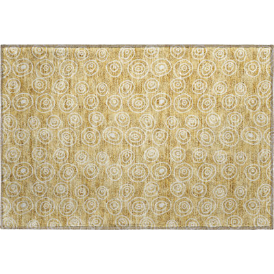 Premium Machine Washable Prisco Gold Rug