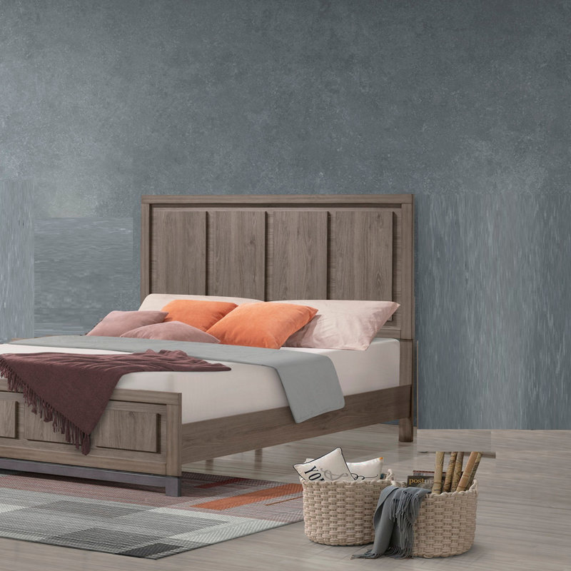1 lit à panneau contemporain au design épuré et minimaliste, Très grand lit