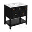 Armoire de meuble-lavabo autoportante 30 po avec lavabo en céramique, 5 tiroirs et une tablette ouverte-2142496579