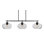 Bove 3 Light Island Light Shown In Matte Black Finish With 7" Clear Bubble Glass