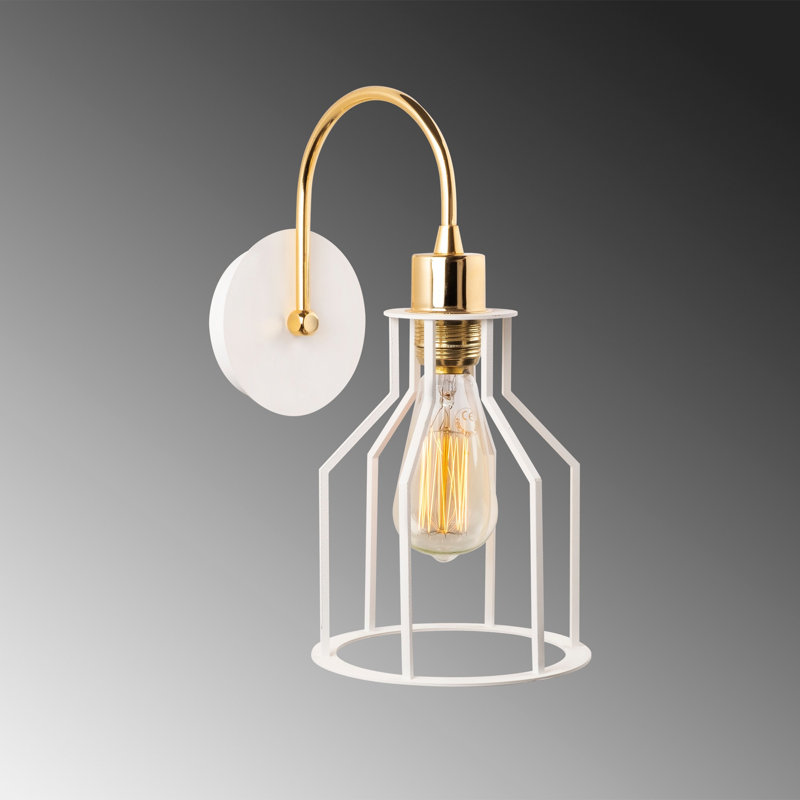 Armed Sconce, White/Gold
