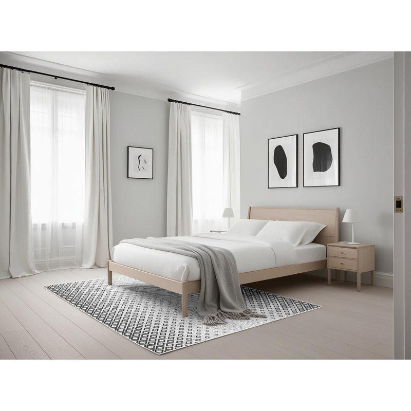 Tapis noir/gris à motifs, Rectangle 5 pi x 7 pi