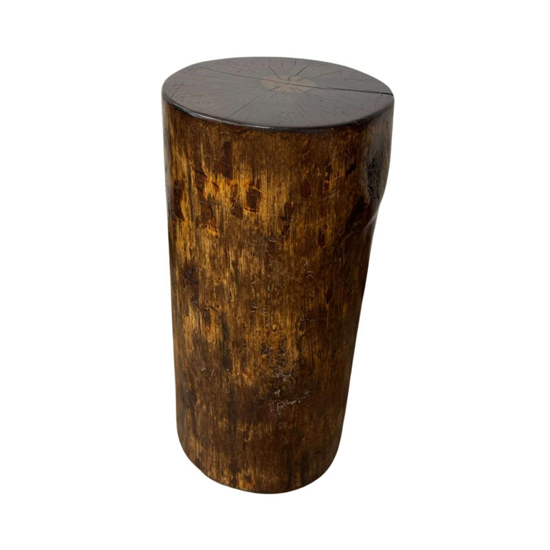 Souche de pin Heritage, support pour plante / table d'appoint / tabouret, 18 po x 22 po, teinture provincial et laque naturelle transparente
