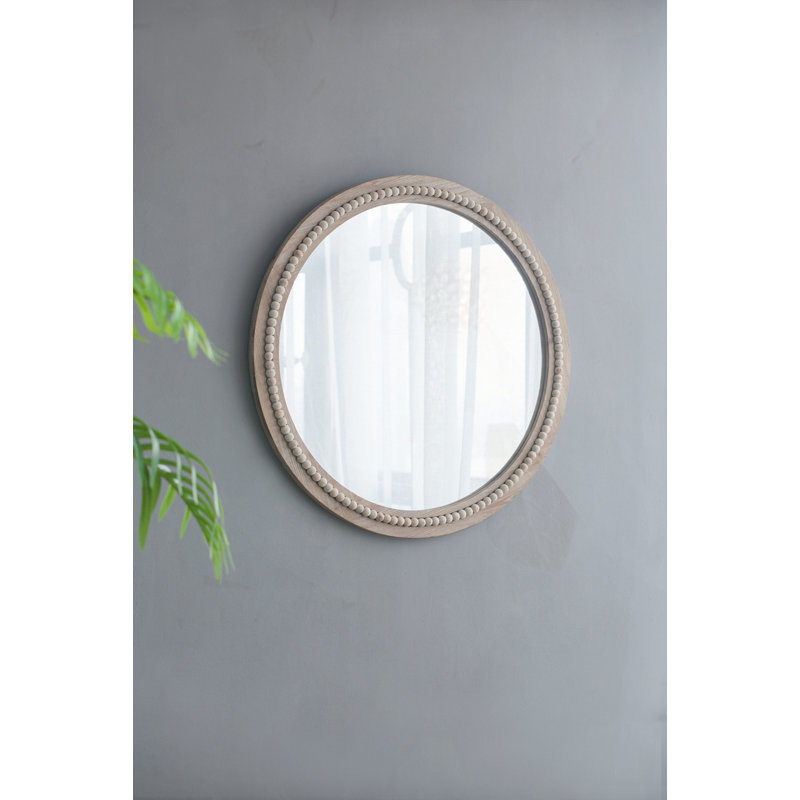 Miroir rond à perles
