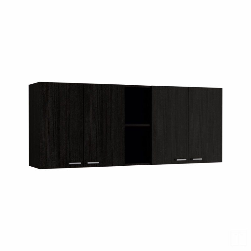Wall Cabinet Ontario, Double Door, Black