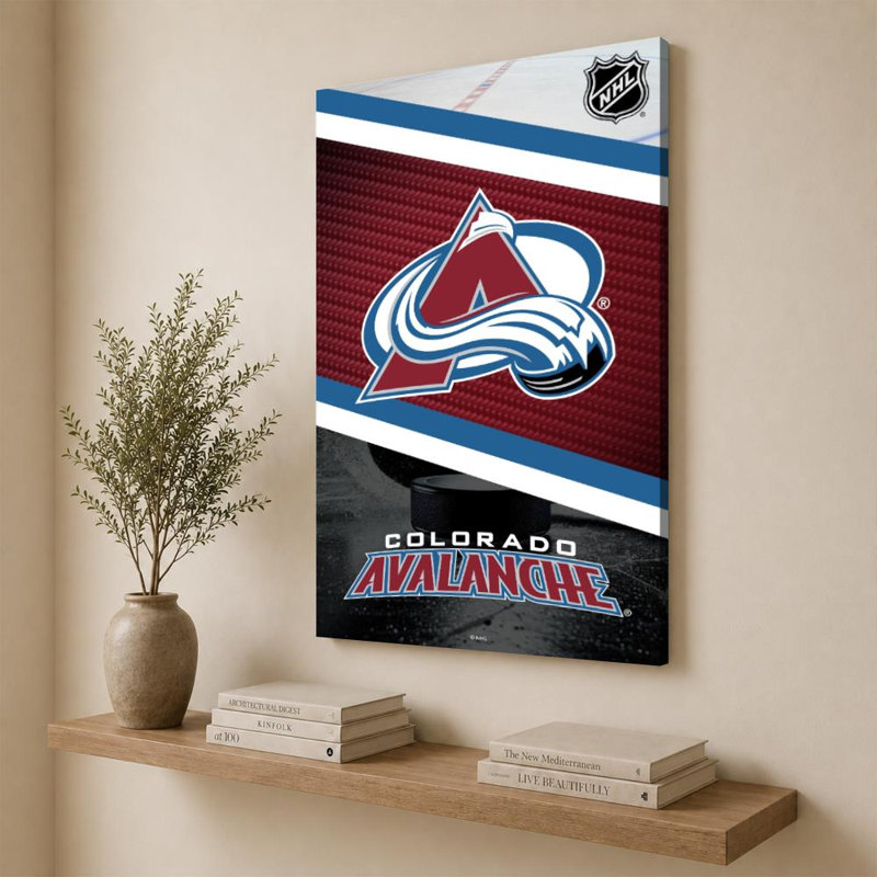 Art mural Colorado Avalanche NHL, 60" H x 40" W, Toile tendue, Ne s’applique pas