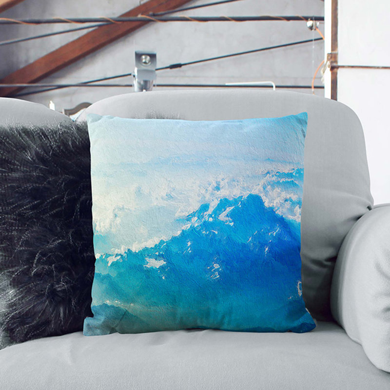 Abstract Square Cushion, 40cm H x 40cm W x 15cm D, Stone