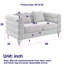 60 pouces 2 places, assise moelleuse et profonde, blanc, avec coussins, profilé moderne pour espace de vie principal confortable, moderne, bois et métal