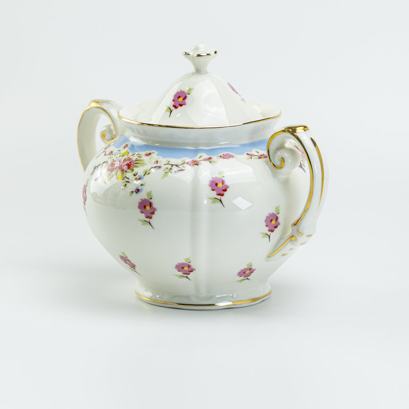 Ensemble sucre et crémier Vintate Rose, Bleu