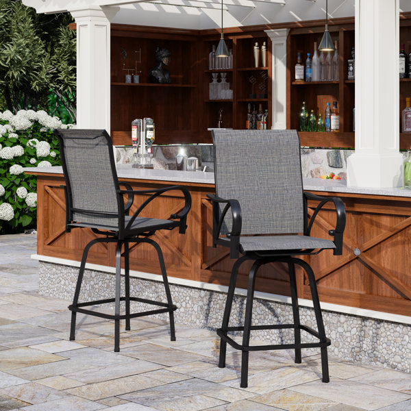 Lark Manor Alyne Metal Outdoor 29'' Bar Stool & Reviews | Wayfair