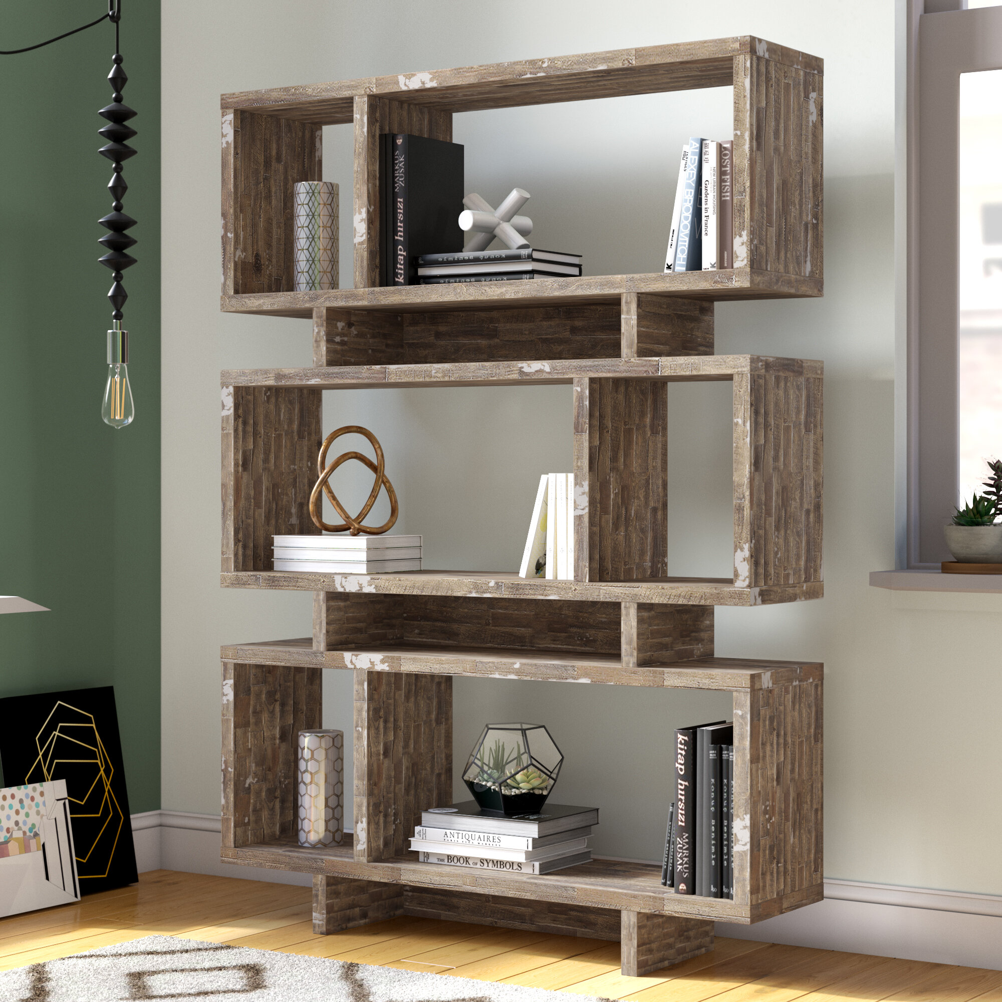 Geometric wall deals bookshelf