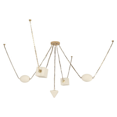 Mineral 5-Light Brass dimmable LED Chandelier