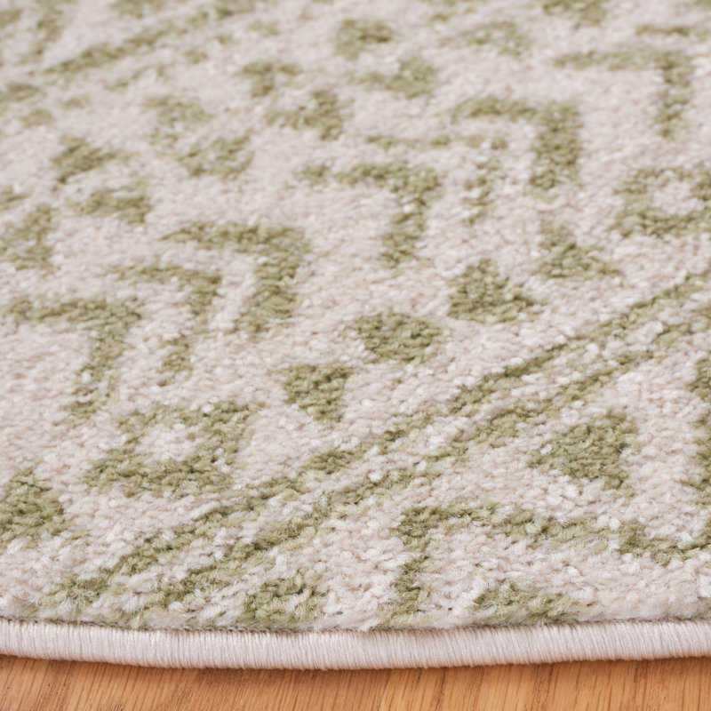 Tapis ivoire / sauge en polypropylène tissé à la machine Lorenco, Rectangle 6 pi x 9 pi