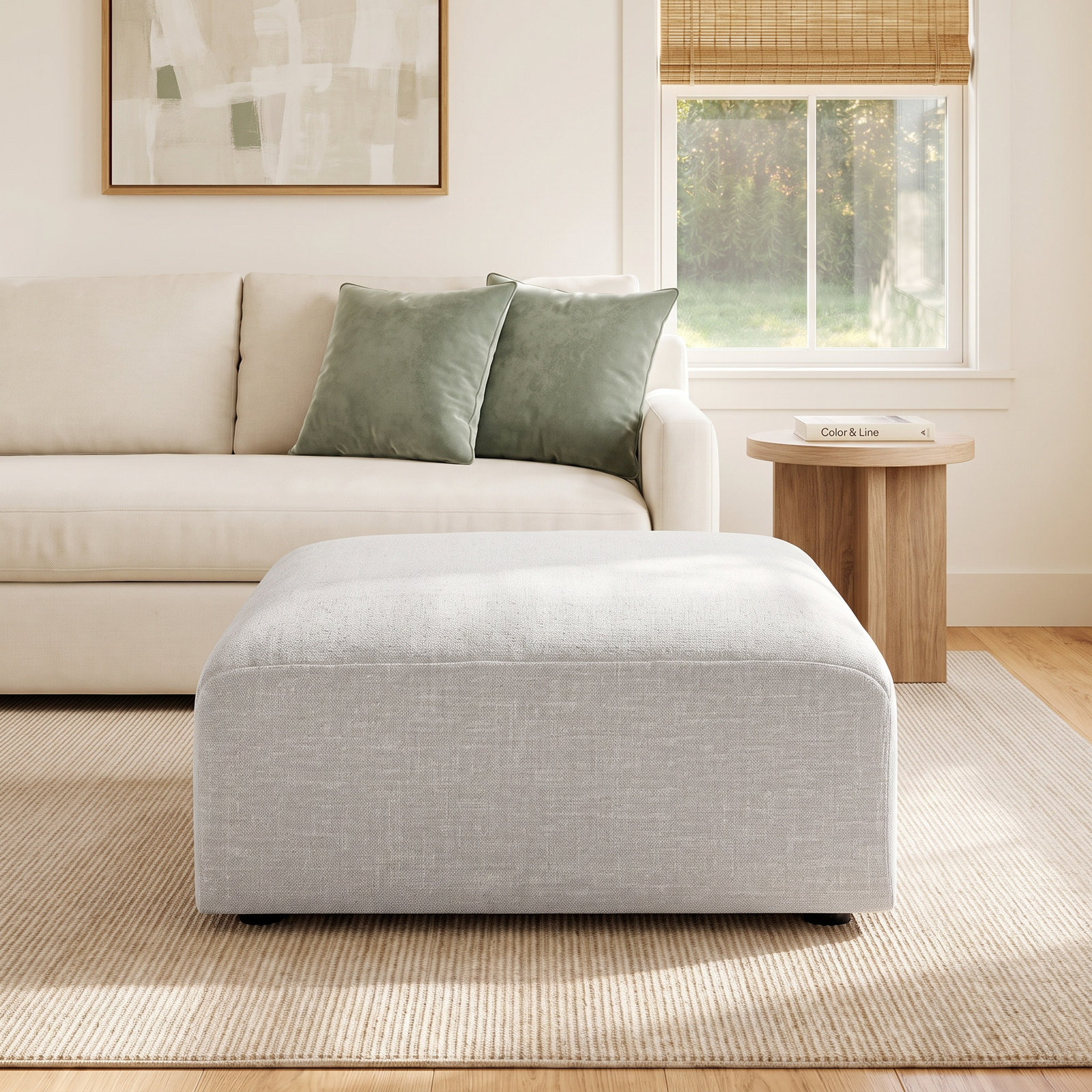 Morell 35" Ottoman, Gray