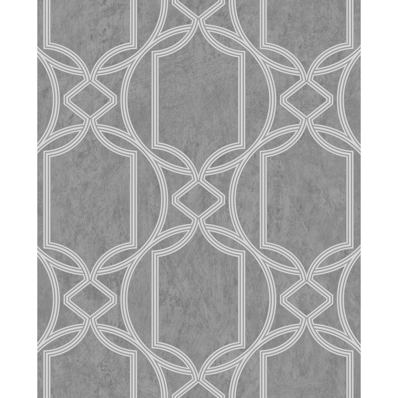 Tranquility Geometric Vinyl Wallpaper Roll, Charcoal