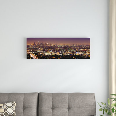 " Los Angeles Panoramic Skyline Cityscape (Night View) " by Unknown Artist