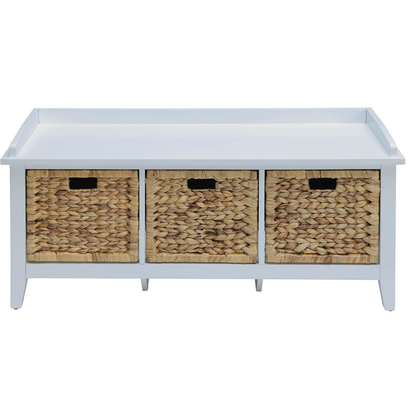 Banc à profil bas avec 3 options de rangement pour panier fermé