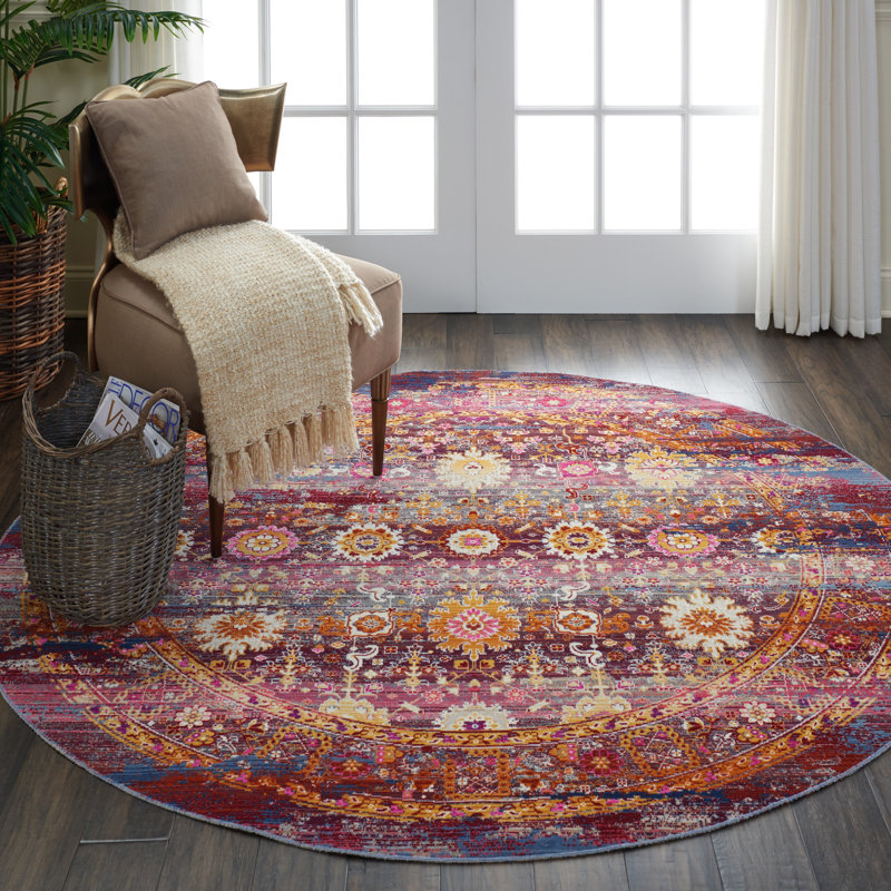 Holsworthy Oriental Area Rug, Round 1.15cm