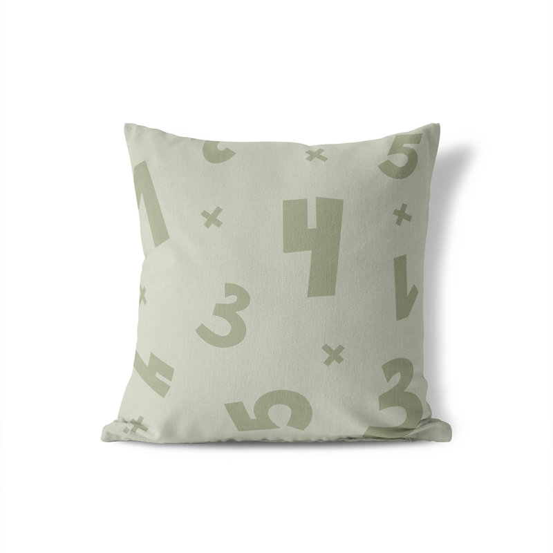 Coussin Numéros, H 16 po x l 16 po, Vert clair