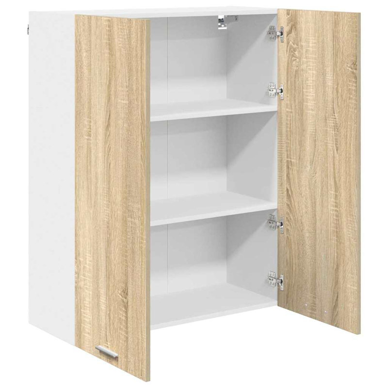 Vidaxl Hanging Cabinet Riga White 60 X 31 X 100 Cm Engineered Wood, 100cm H x 80cm W x 31cm D, Sonoma Oak
