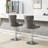 Thick Swivel Velvet , Gray Of 2, Adjustable 25 - 33" Height, With Buttons, Diamond , Sponge & Spring Seat For Pub Tables And Kitchen Islands Height 2 Modern Upholstered 17.7" Base, Buttons Home-1041716680